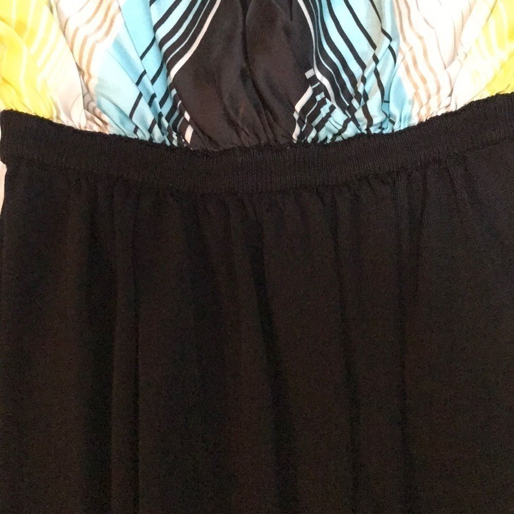 BEBE Black Stretchy Silk Top Party Dress - Picture 9 of 11